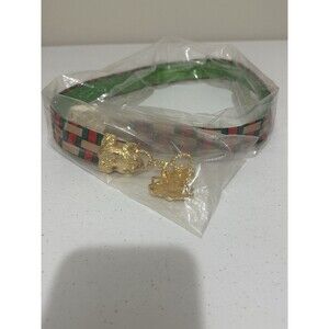Vintage Papagallo Ribbon Belt Gold Frog Buckles New Never Worn Size Medium